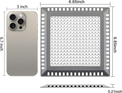 Shower Drain Hair Catcher/Drain Strainer/Shower Drain Cover for Bathroom Floor Drain, Stainless Steel and Silicone (Patented Product)