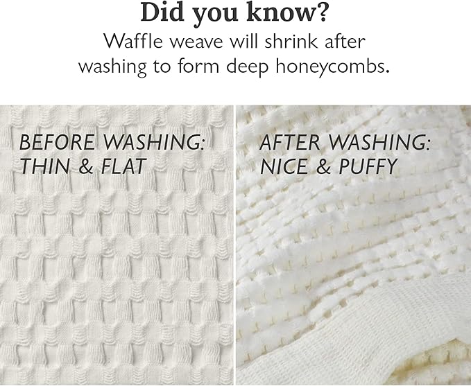 GILDEN TREE Waffle Hand Towels for Bathroom Quick Dry Large Luxury Lint Free Super Absorbent Cotton Hand Towels Set of 2, Modern Style (Cream)