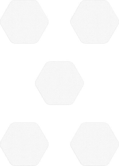 Kahuna Grip Bathtub Bath and Shower 5¼" Hexagon Non-Slip Traction Treads (White)
