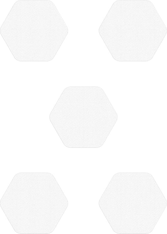 Kahuna Grip Bathtub Bath and Shower 5¼" Hexagon Non-Slip Traction Treads (White)