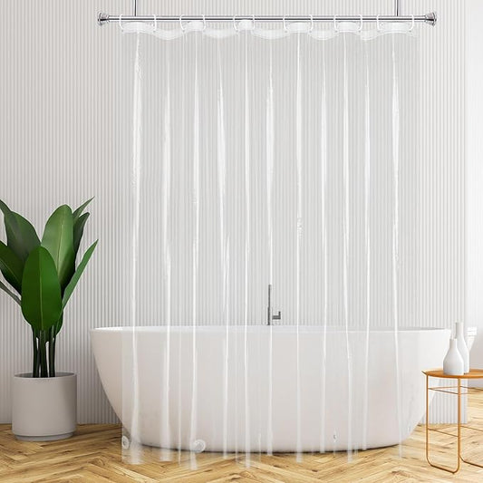AooHome Extra Long Clear Plastic Shower Curtain Liner, 72x84 Premium Light Weight EVA Bathroom Shower Liner with Rustproof Metal Grommets and 5 Magnets for Shower Stall, Bathtubs(No Hooks)