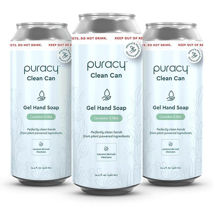 Puracy Organic Hand Soap, For the Professional Hand Washers We've All Become, Moisturizing Natural Gel Hand Wash Soap, Liquid Hand Soap Refills for Soft Skin (14.4 fl.oz, Cucumber & Mint) 3-Pack