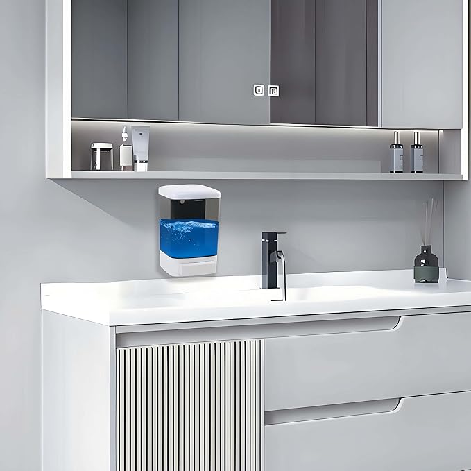 Manual Soap Dispenser Kitchen Bathroom Wall Mounted Hand Dispensers Commercial for Liquid Containers Shampoo Gel Chamber Plastic - (33.8 oz) 1000ml