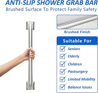 Bathroom Grab Bars Stainless Steel Handrail ADA Compliant 500lbs bathtubs and Showers Toilet Handle Safety for Handicap, Elderly, Disabled, Injury (24inches)