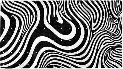 Bath Tub and Shower Mats, Non Slip Bathmat with Drain Holes and Suction Cups for Bathroom Floor, 15.1 x 26.8 Inch (Art Abstract Black and White Lines Pattern)
