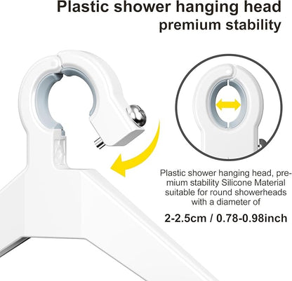 Orimade 4 Tier Adjustable Anti-slip Shower Caddy Over Shower Head, Rustproof Bathroom Hanging Organizer With 4 Hooks for Razor, No Drilling Shower Shelves Storage Rack, White