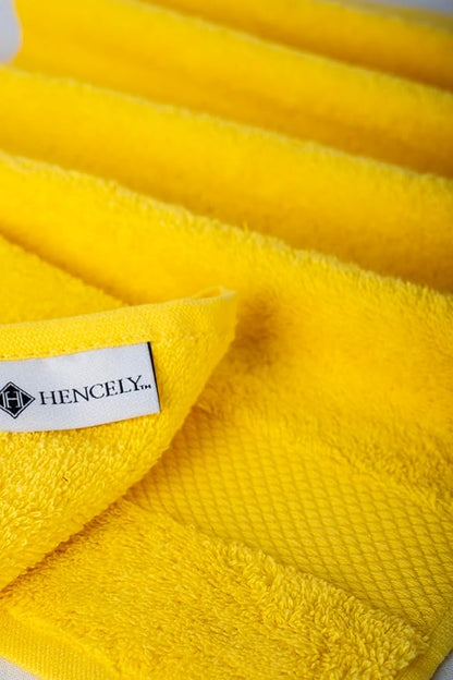 Hencely Premium Bath Towel Set of 4-28x58 Inches - High Absorbency, Quick Drying - 100% Soft Turkish Cotton Towels - Ideal for Home, Bathroom, Hotel, Spa, and Gym - Yellow