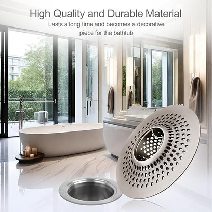 LEKEYE Shower Drain Hair Catcher/Bathroom Drain Cover/Bathtub Drain Strainer/Shower Stall Drain Protector(Brushed Nickel)
