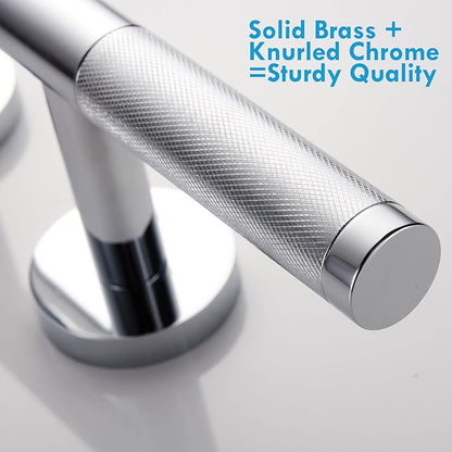 Shower Foot Rest,Shower Foot Rest for Shaving Legs,Knurled Brass Bar Shower Step,Wall Mounted Bath/Spa Foot Ledge in Polished Chrome