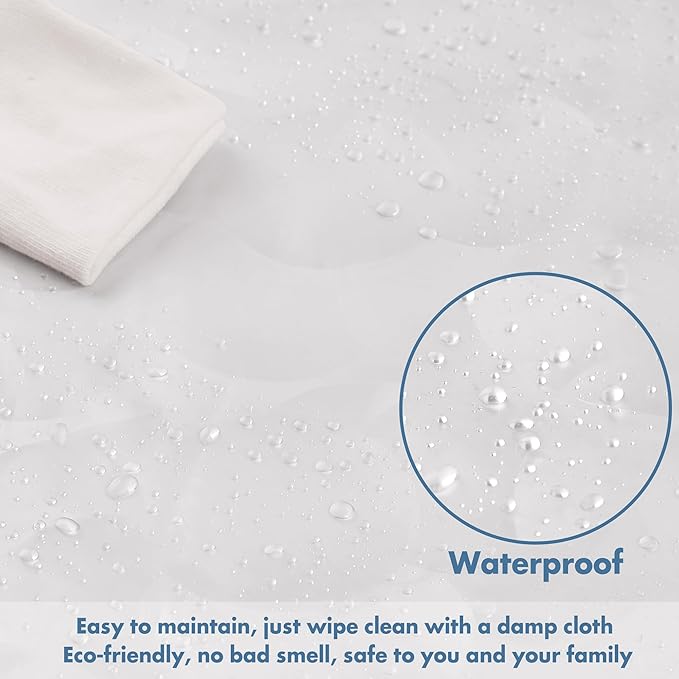 WELTRXE Extra Long Shower Curtain Liner, 72x78 Inch 3D Clear Bubble Heavy Duty Waterproof Shower Curtain Liner with Magnets Thick Plastic Shower Curtains Weighted Bathroom Shower Liner, 12 Hooks