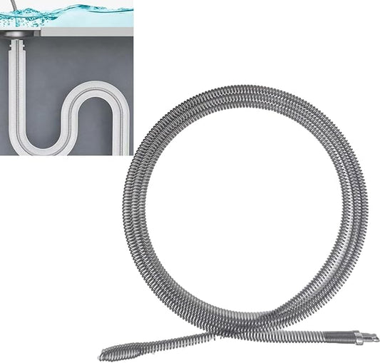 Drain Clog Remover, Spring Drain Snake with Electric Drill Connector, Metal Drain Hair Removal Tool for Sewer Kitchen Sink Bathroom Tub Toilet Clogged Drain Auger Cleaner,1 Pcs 78.7 Inch