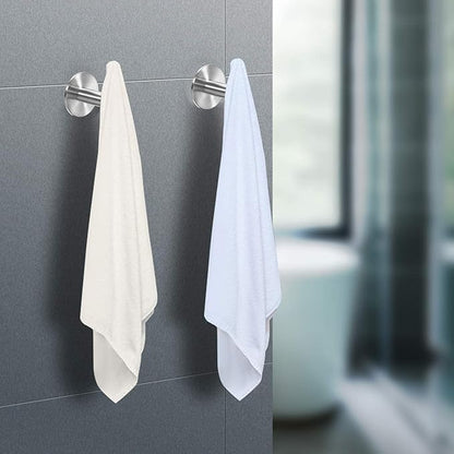 Vuzvuv Adhesive Brushed Nickel SUS304 Stainless Steel Towel Hooks – Heavy Duty Waterproof, Self-Adhesive Coat Robe Hook for Bathroom, Kitchen, Hotel (2-Pack)
