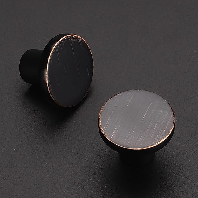 Ravinte 25 Pack Cabinet Knobs Oil Rubbed Bronze Kitchen Cabinet Knobs Round Dresser Drawer Pulls Closet Door Pulls 1-1/5 Inch