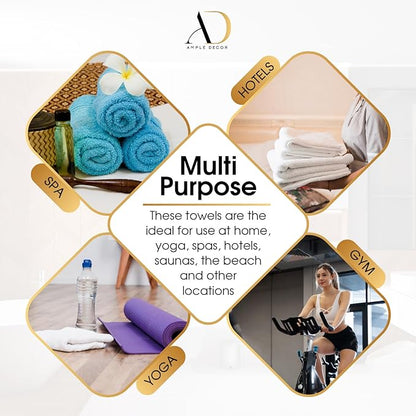 Ample Decor 100% Cotton Washcloths Set of 50 - Highly Absorbent, Popcorn Textured - Mulaayam Collection - White 12 X 12 Inch