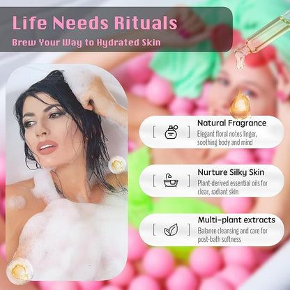 Bath Bombs Gift Set 6 Pack with Essential Oils & Plant Extracts, Luxury Fizzy Bath Bombs for Moisturizing Relaxation Aromatherapy, Christmas Valentine Mothers Day Spa Gifts for Women Men Her Him
