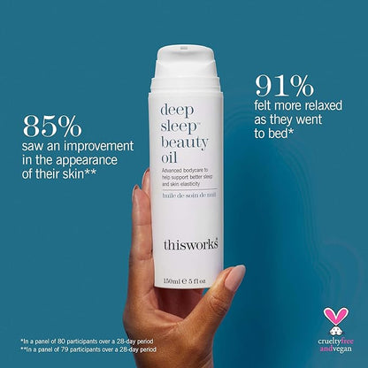 THISWORKS Deep Sleep Beauty Oil – Clinically Proven Nighttime Treatment with Bakuchiol & Botanical Oils, Improves Skin Elasticity & Barrier Function, 5 Fl Oz