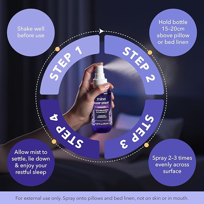 Lavender Sleep Spray with Melatonin - Stocking Stuffers for Teen Girls and Women – Natural Pillow Mist for Relaxing Sleep, Calming Bed Spray for Adults