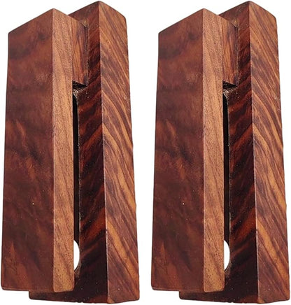 2Pcs Wooden Towel Racks for Bathroom, Wall Mounted Wooden Towel Hooks for Bathroom Kitchen Home Decoration Easy to Install Black Walnut
