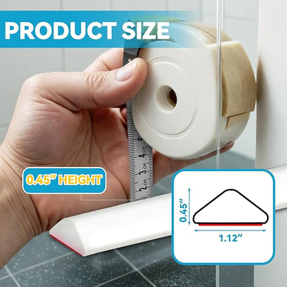 67'' Collapsible Shower Threshold Water Dam Shower Barrier Keeps Water Inside Threshold Dry and Wet Separation Retention System Suitable for Bathroom Kitchen Sink Bathtub