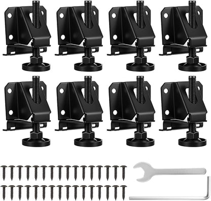 8 Pcs Heavy Duty Leveling Feet, Adjustable Furniture Levelers with 1320LB Capacity, 2" Height Adjustment, No-Flip Furniture Installation – Hex Nut Design for Flawless Leveling