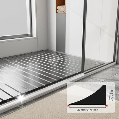 39 Inch Water Guard for Kitchen Sink, Silicone Rubber Kitchen Splash Guard, Corner Dam Water Retaining Strip for Countertop, Shower, Bathroom, Self Adhesive Caulk Seal Strip Edge Trim (Transparent)