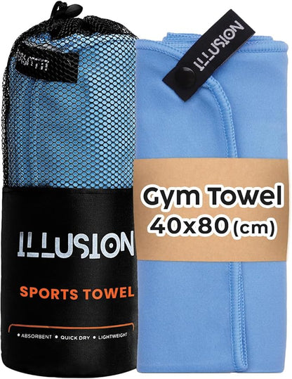 illusion Small Microfiber Gym Towels for Men and Women Active Sports (32" L x 16''W)-Lightweight Quick Dry Gym Towel for Sweat-Workout Towels Ideal for Yoga, Camping, Running, and Outdoor Activities