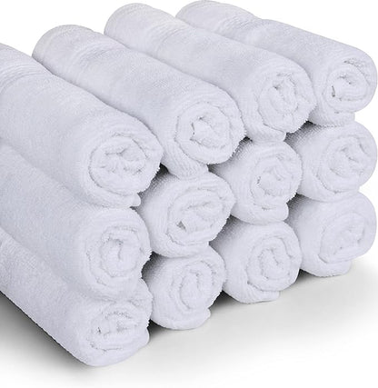 Utopia Towels 12 Pack Premium Wash Cloths Set, 12 by 12 Inches, 100% Cotton Ring Spun, Highly Absorbent and Soft Feel Essential Washcloths for Bathroom, Spa, Gym, and Face, White