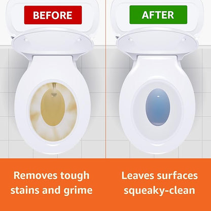 Amazon Basics Toilet Bowl Cleaner with Cling Action Formula, Bleach, Fresh Scent, 24 Fl Oz, Pack of 2
