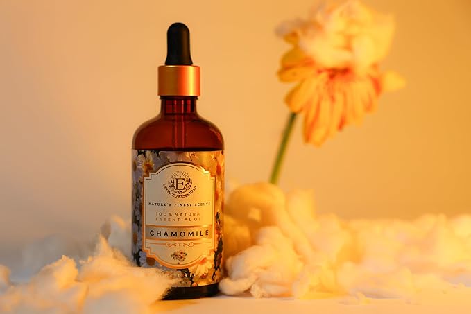 Luxurious Chamomile Essential Oil by Enhanced Essentials|Pure & Slow Distilled|for Diffusers,Skin Care, Aromatherapy, Bath,Massage,Perfume,Gifting,Soap & Candle Making|with Glass Dropper|3.38 fl oz