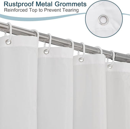 AooHome Fabric Shower Curtain, 36 Width x 72 Height Inch Stall Size Bathroom Curtain for Hotel, Waterproof, White