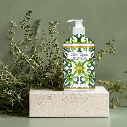 Home & Body Company Dolce Breeza Hand Soap 8 pack, 4 Scents - Cherry Blossom, Olive Thyme, French Lavender, Meyer Lemon, Pump Bottles, 21.5oz bottles
