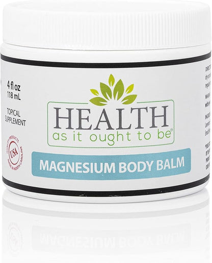 Magnesium Body Balm for Muscle Relief | All Natural Magnesium Oil Body Balm Infused with Arnica, Aloe Vera, Jojoba & Coconut Oil | For Headaches, Cramps, & Fast Muscle Relief | 4-Ounce