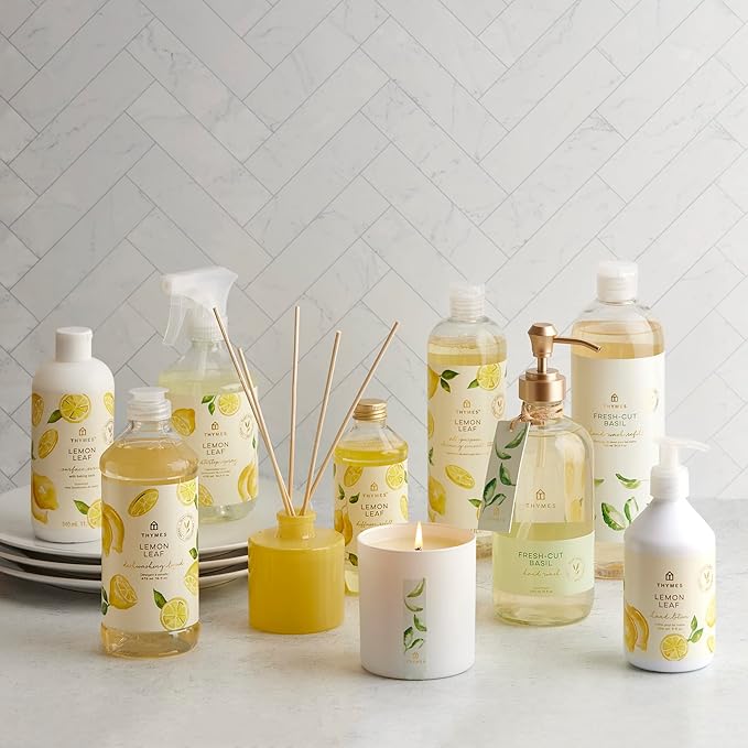 Thymes Hand Wash Refill - Lightly Scented Liquid Hand Soap for Bathroom and Kitchen Refill - Moisturizing Formula with Natural Ingredients (Lemon Leaf, 24.5 fl oz)
