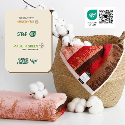 SEMAXE 4-Pack Luxury Bath Towels for Bathroom, 100% Cotton, Soft, Absorbent, and Quick-Drying, 55"x27", Plum Garden, Perfect for Hotels, Gyms, and Spas
