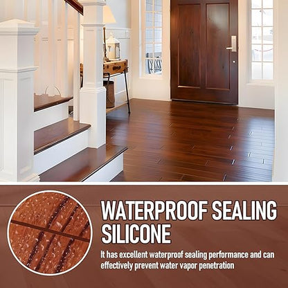 JAOJAO Brown Silicone Caulk, Brown Caulk Water-Resistant Adhesive Perfect Seal for Interior and Exterior Use Reliable and Effective Long-Lasting Protection for Doors Windows Siding Roofing,100g