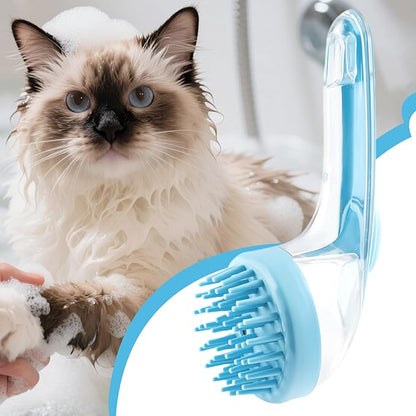 Dog Bath Brush – Cat Grooming Scrubber With Soap Dispenser, Gentle Massage Cleaning Tool | Ideal For Puppies Kittens Pets, Home Bathing, Swimming Pool, Beach, Travel And Professional Groomers