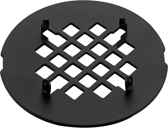 4-1/4 inches Snap-On Round Shower Drain Cover, Stainless Steel (Matte Black)