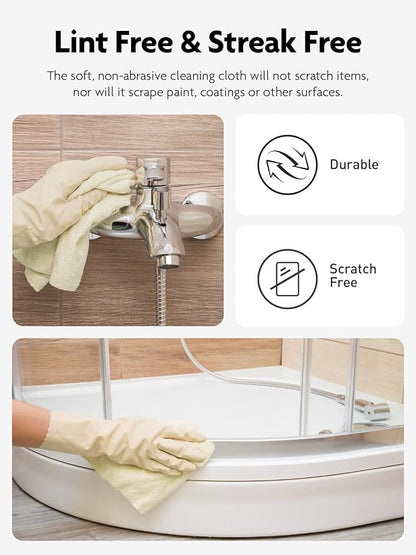 Fantasticlean Microfiber Cleaning Cloth Roll -40 Pack, Tear Away Microfiber Towels, 12" x 12", Reusable, Washable, Scratch Free, Ultra Absorbent Dishcloth for Car, Home Supplies, Pet, Kitchen (Beige)