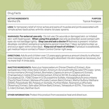 Kanjo Natural Pain Relief Gel | Fast Acting & Cooling Relief Gel w/Menthol & Arnica | Soothing Relief for Back & Neck, Joints & Muscles
