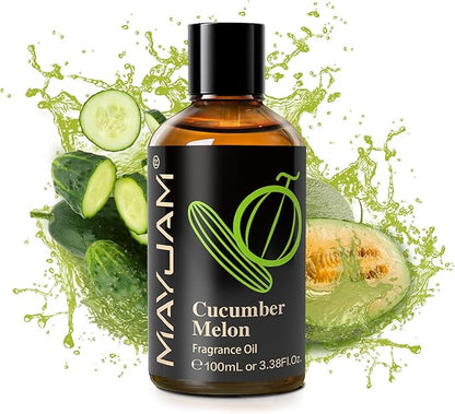 MAYJAM 100ML/3.38FL.OZ Cucumber Melon Fragrance Oils with Glass Dropper, Essential Oils for Diffusers for Home, Long Lasting Scented Oils for Diffusers Soap Candle Making