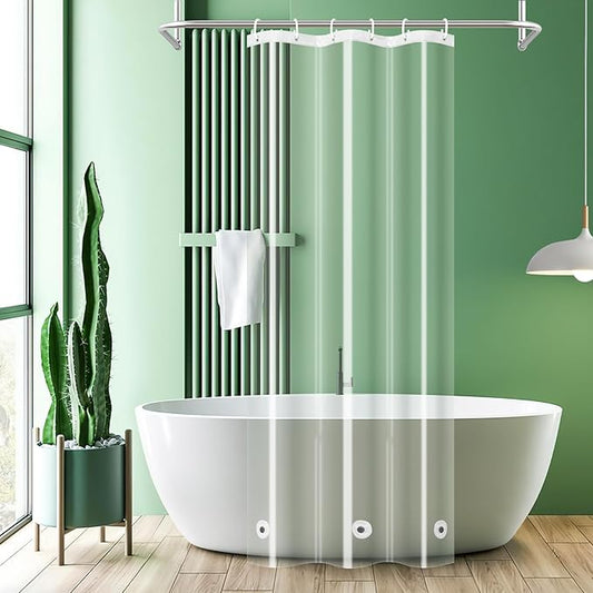 UFRIDAY RV Small Stall Shower Curtain Liner 36 x 72 inch, Clear PEVA Waterproof Plastic Stall Size Shower Curtain for Home, Heavy Duty, Weighted with 3 Magnets on Bottom, 36 x 72 inch
