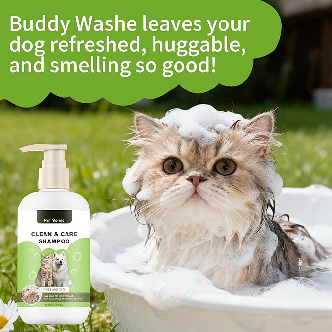 Clean Care Shampoo for Dogs and Cats, Seasonal Itch Relief Shampoo, for Allergies, Itching, Skin and Coat Supplement, Helps Shedding-Gentle Care for Long, Short & Curly Hair