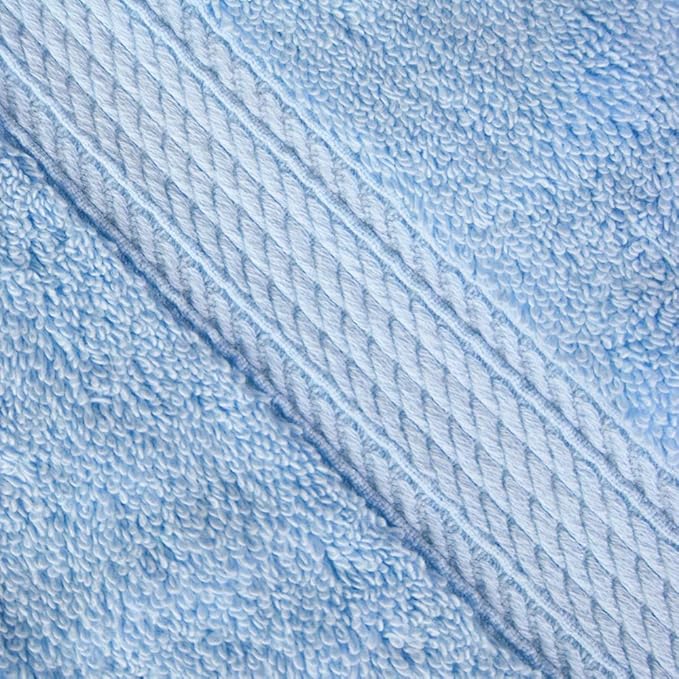 Superior Egyptian Cotton Pile Hand Towel Set of 4, Ultra Soft Luxury Towels, Thick Plush Essentials, Absorbent Heavyweight, Guest Bath, Hotel, Spa, Home Bathroom, Shower Basics, Light Blue
