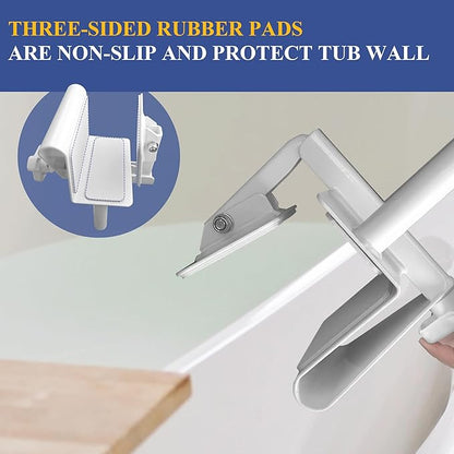 Bathtub Safety Rail Adjustable Shower Grab Bar - White Medical Bathtub Handle Grab Bars for Bathroom, Safety Handle Rail Heavy Duty for Seniors and Elderly