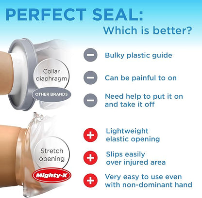 100% Waterproof Cast Covers for Shower Arm Adult - Tight Seal - 2pk Reusable Cast Protectors - Full Arm Bag Sleeves - Strong and Durable