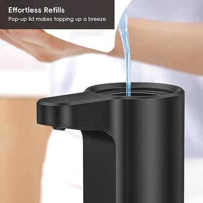 EKO Aroma 9 fl oz Automatic Liquid Soap Dispenser, Rechargeable & Water-Resistant Soap Dispenser for Kitchen and Bathroom with Adjustable Volume Control (Matte Black Steel)
