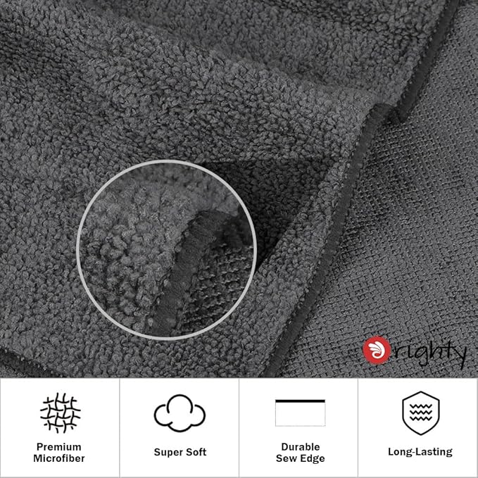 Orighty 6-Pack Grey Hand Towels - Quick Drying & Absorbent Microfiber Gym Towels 16x28 inches - Lightweight & Thin Grey Yoga Towel - Multi-Purpose Camping Towel for SPA, Hotel & Bathroom