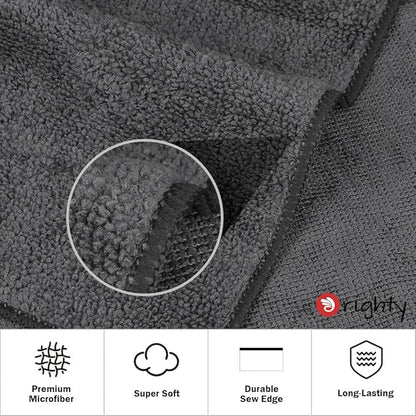 Orighty 6-Pack Grey Hand Towels - Quick Drying & Absorbent Microfiber Gym Towels 16x28 inches - Lightweight & Thin Grey Yoga Towel - Multi-Purpose Camping Towel for SPA, Hotel & Bathroom