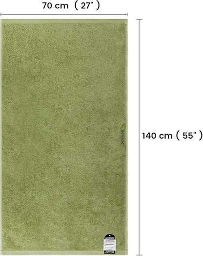 SEMAXE Green Bathroom Towel, 100% Cotton Bath Towel with Hanging Loop and Smart Tag, Hotel & Spa Quality Soft Absorbent Towel, Gift Box Packaging, 1 Pc Bath Towel, 55" L x 27" W
