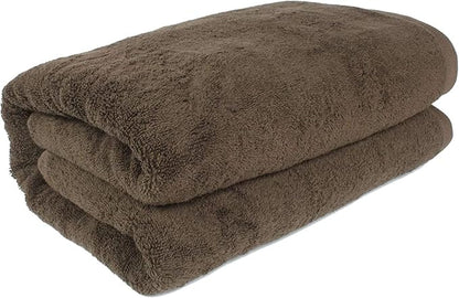 SALBAKOS 100% Turkish Cotton Extra Large Bath Sheet Set of 2 35x70 inch | Heirloom Quality | Hotel & Spa Collection | Soft, Absorbent Oversize Bath Towels | Made in Turkey (Chocolate, 2 Bath Sheets)